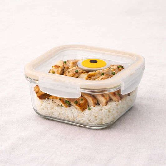 Euro Steamhole Square Borosilicate Glass Food Container